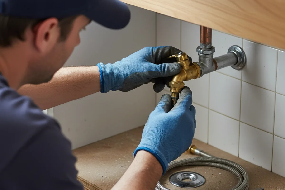 Shutoff valve and fitting work during Emergency Plumbing in Okeana